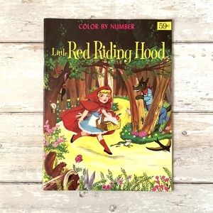 Little Red Riding Hood Vintage Disney Color by Number Book Comics NEW
